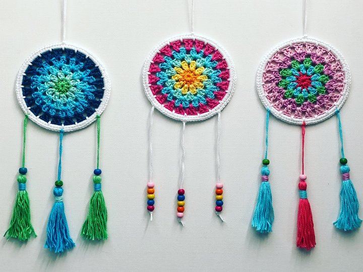 Crochet Pattern Dream Catcher in 3 sizes, Home decor Mandala, PDF