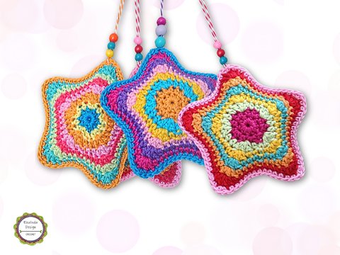 Crochet Pattern Little Stars, Christmas decoration, filled 3 D star, PDF