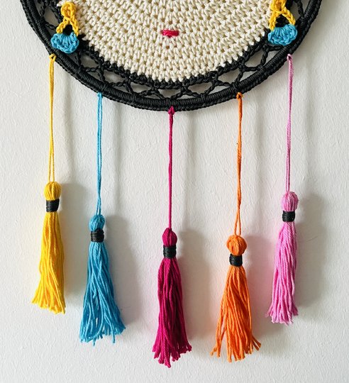 Dreamcatcher Mexican Beauty, woman with flower crown, crochet pattern, PDF