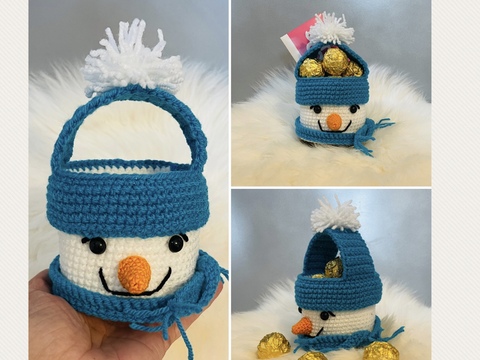 Schneemann-Körbchen zum Befüllen