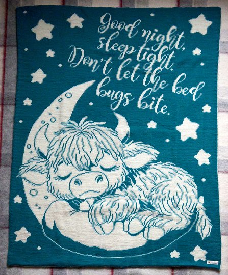 knitting pattern "Sleeping Strolchi" cute little doubleface blanket