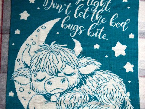 knitting pattern "Sleeping Strolchi" cute little doubleface blanket