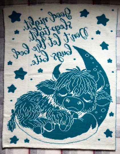 knitting pattern "Sleeping Strolchi" cute little doubleface blanket