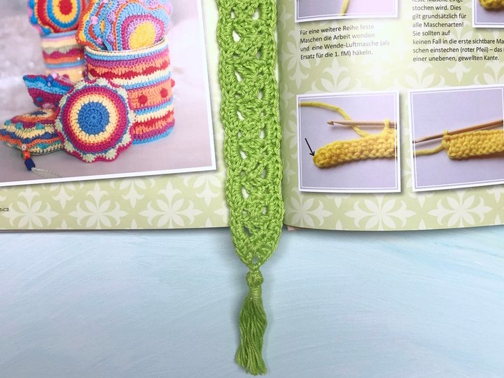 Lesezeichen im Makramee Look, gehäkelte Geschenkidee, Häkelanleitung