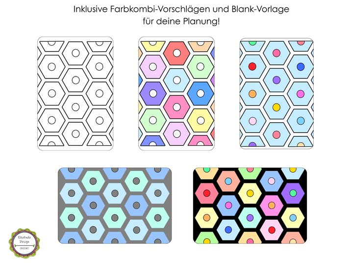 Häkelanleitung Decke MILFONTES, Hexagon-Decke, PDF