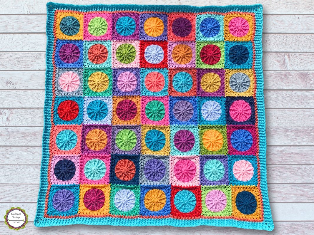 Crochet Pattern Umbrella Blanket, join as you go, Granny Square Throw
