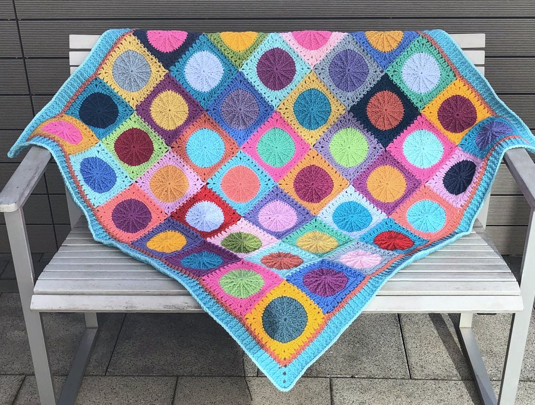 Häkeldecke UMBRELLA, Granny-Square-Decke, Join as you go Methode, PDF - Bild 6