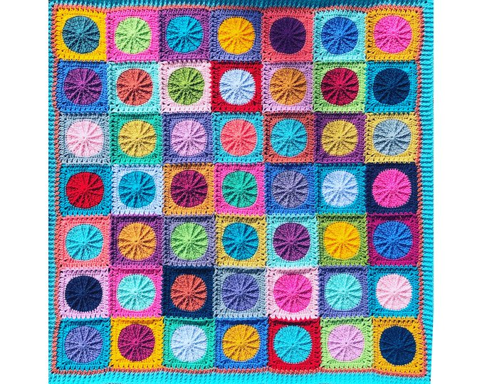 Häkeldecke UMBRELLA, Granny-Square-Decke, Join as you go Methode, PDF