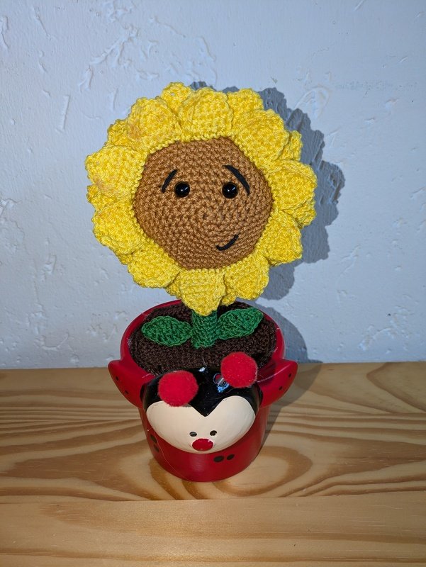 Häkelanleitung für eine Sonnenblume