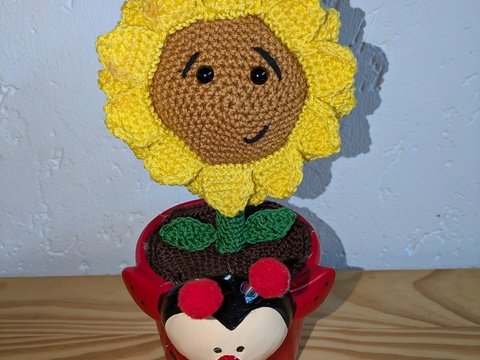 Häkelanleitung für eine Sonnenblume