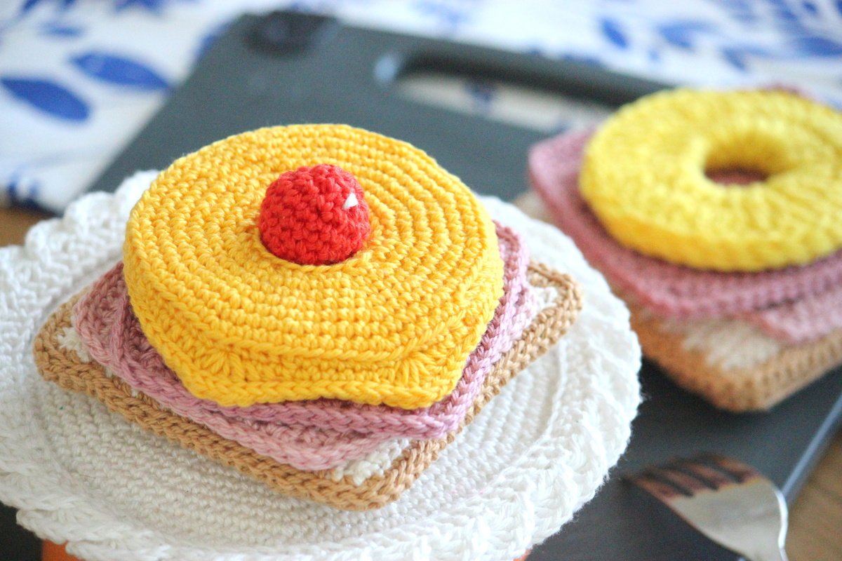 Häkelanleitung "Menü - Toast Hawaii"