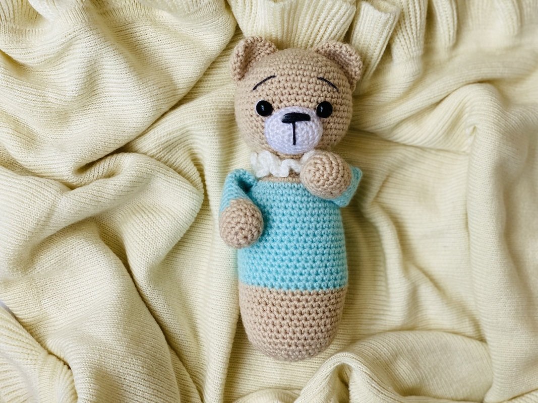 Amigurumi Doll Teddy Bear Blanket Crochet Pattern Knitted Doll DIY - Image 4