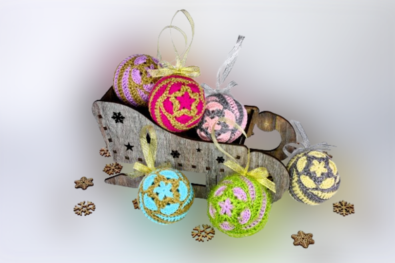 African Flowers Christmas Set – Elephant Baubles & Star 5 PDFs