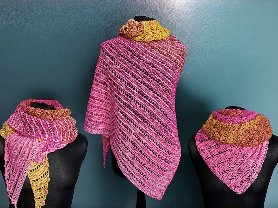 Häkelanleitung - Häkeltuch Campino zwei Seiten, zwei Looks