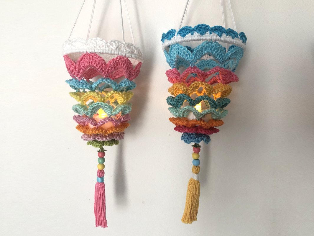 Crochet Pattern "Boho Mini Lantern", small crochet Lamp, PDF Tutorial - Image 3