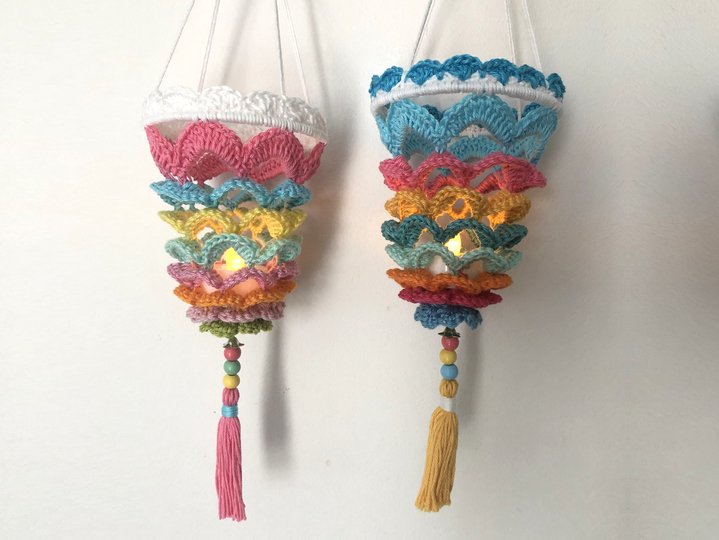 Crochet Pattern "Boho Mini Lantern", small crochet Lamp, PDF Tutorial