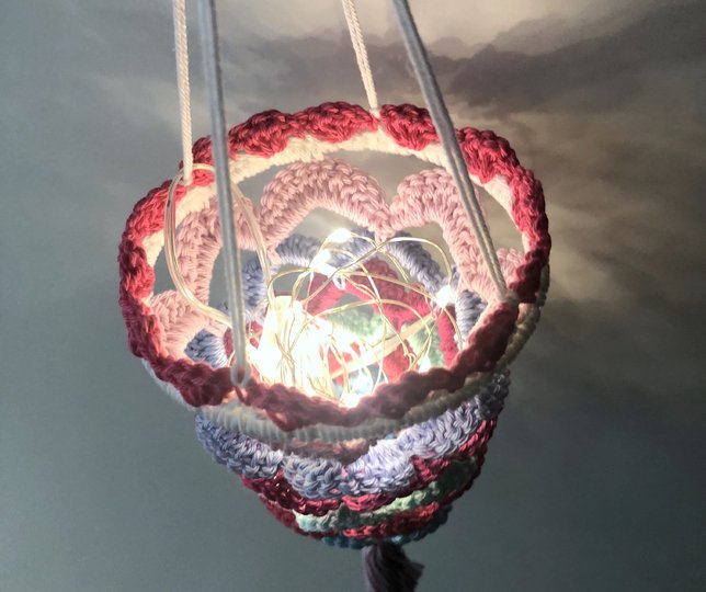 Crochet Pattern "Boho Mini Lantern", small crochet Lamp, PDF Tutorial