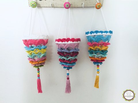 Windlicht "Boho Mini Lampion" kleine Häkellampe, Boho-Lampe Häkelanleitung