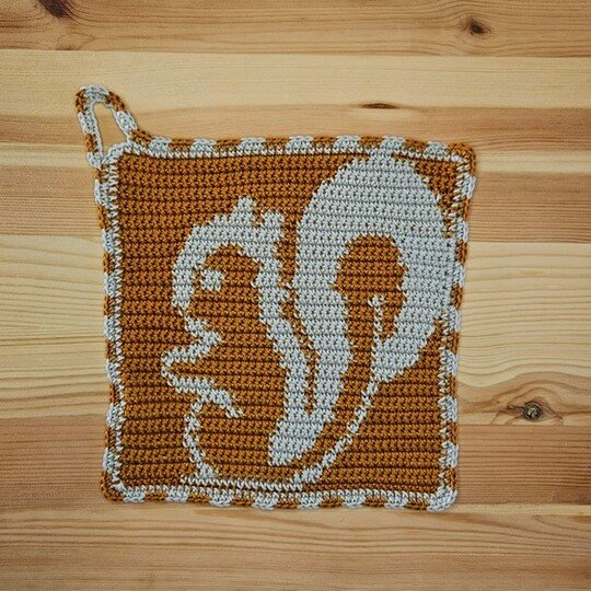 Häkelanleitung Topflappen "Eichhörnchen"