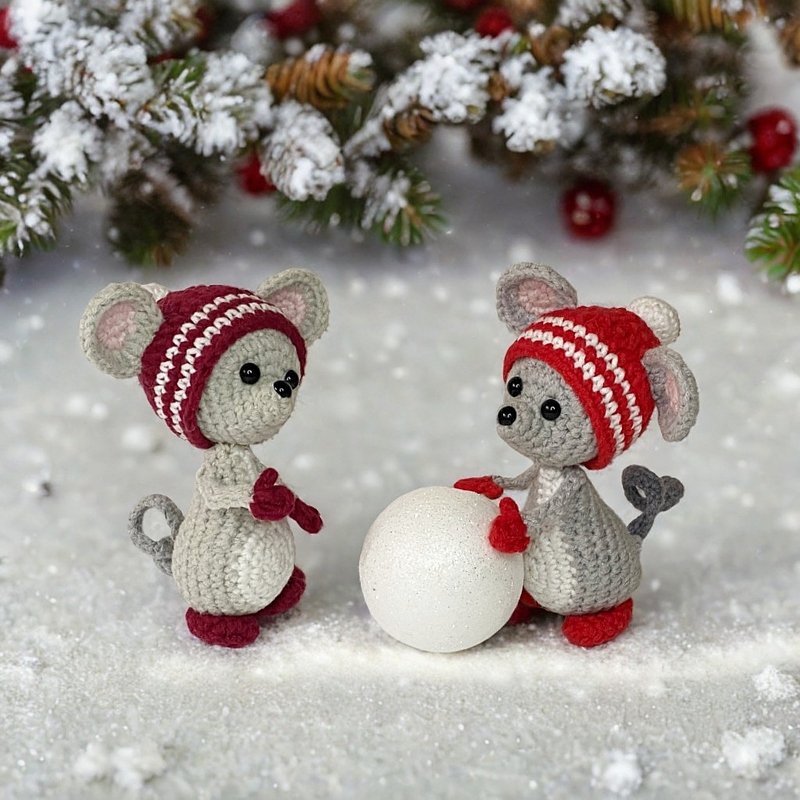 Maus mit Wintermütze. Häkelanleitung - Bild 7