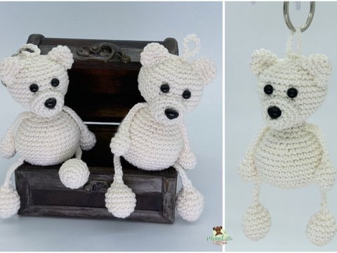 Eisbär Schlenkertier, Taschenbaumler - Häkelanleitung