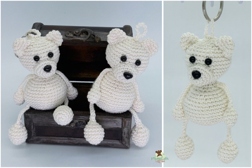 Eisbär Schlenkertier, Taschenbaumler - Häkelanleitung