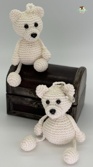 Eisbär Schlenkertier, Taschenbaumler - Häkelanleitung