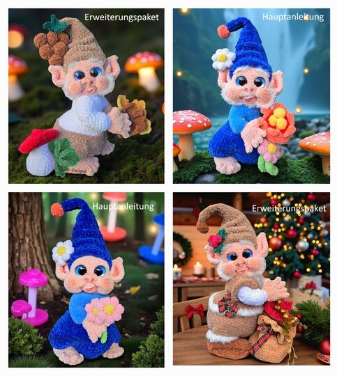 Häkelanleitung Erweiterungspaket Herbstaccessoires für Auri Herbstwichtel