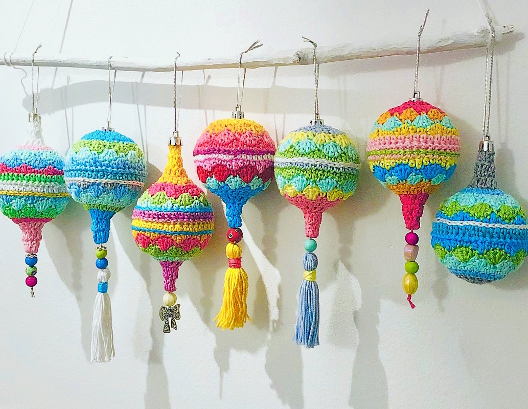 Christbaumkugeln Paket mit 6 Häkelanleitungen Christbaumschmuck Sparset