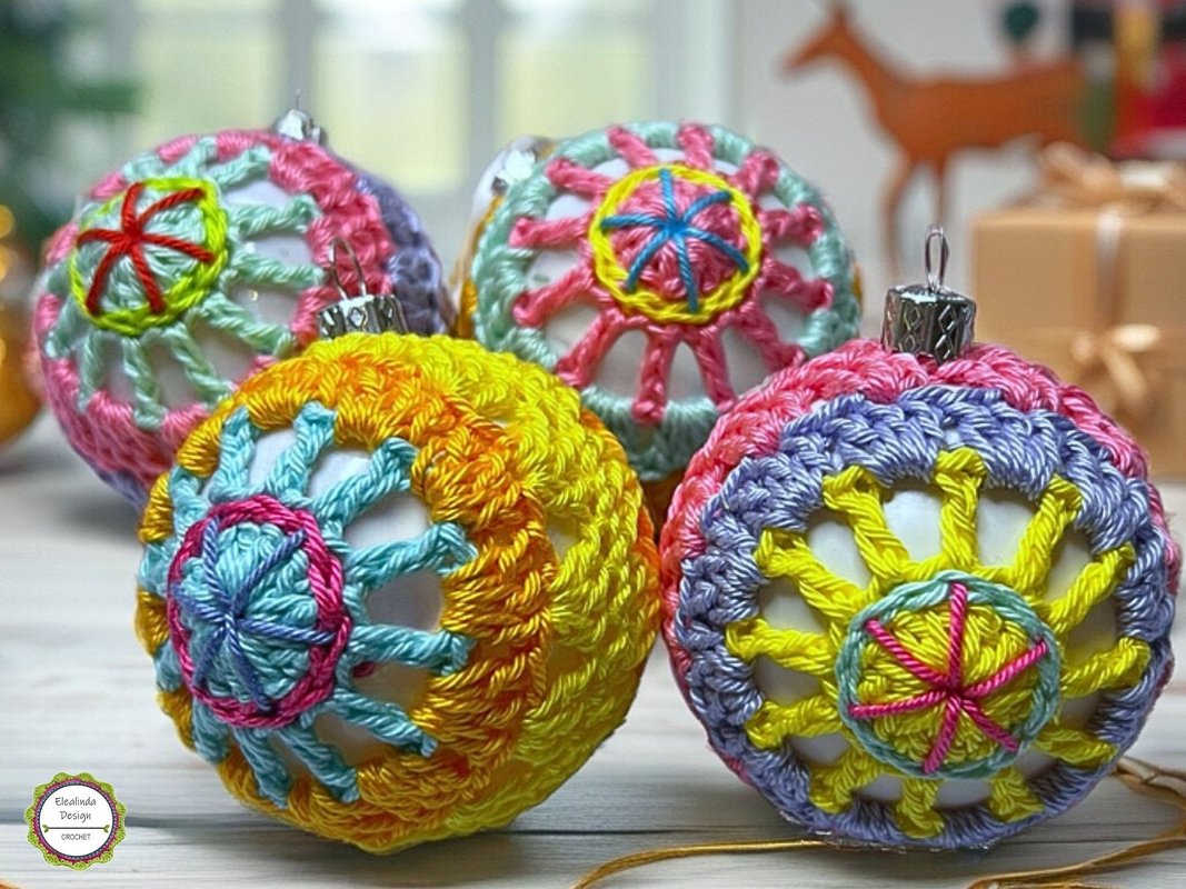 Christmas baubles Crochet pattern package No. 2, Christmas Ornaments 6x PDF - Image 8