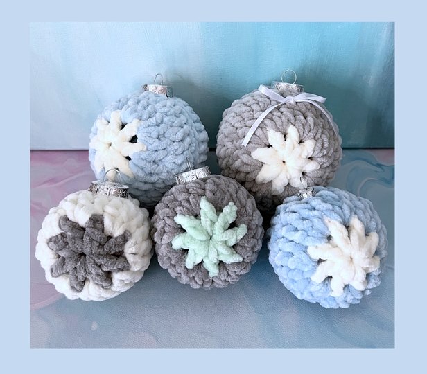 Christmas baubles Crochet pattern package No. 2, Christmas Ornaments 6x PDF