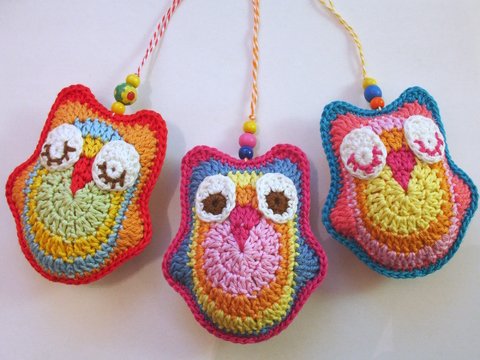 Crochet pattern Owl Lola, bag hanger, pincushion, decoration key pendant
