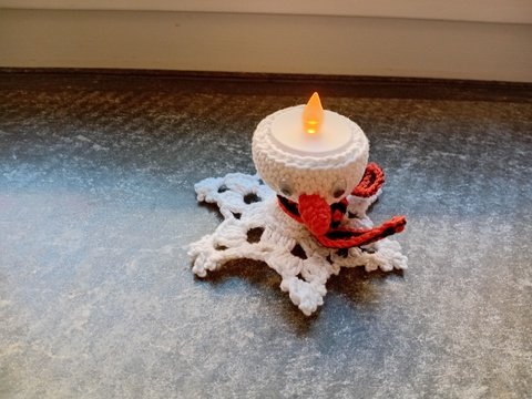 Teelichthalter Schneemann, hübsche Deko für die Winter- und Weihnachtszeit