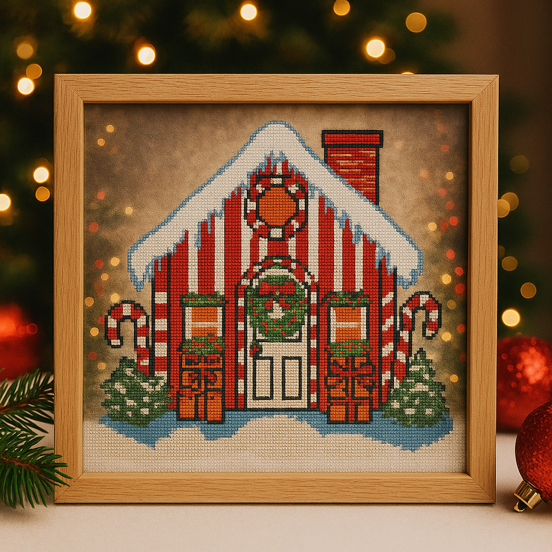 Christmas Candy House Cross Stitch Pattern – Festive Holiday Embroidery PDF - Image 6