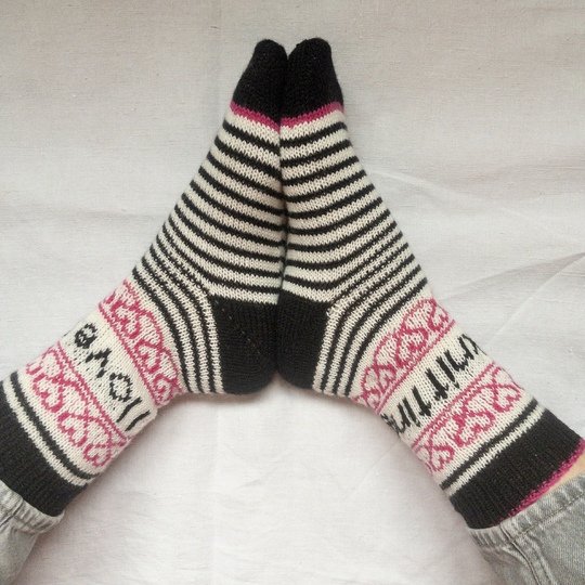 Strickliebesocken "I love knitting" Colourwork