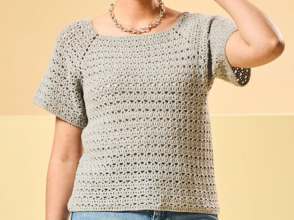 SHIRT CORIN ALS RAGLAN VON OBEN GEHÄKELT