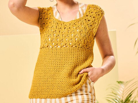 TOP CLAUDIA MIT BLÜTENMUSTER GEHÄKELT