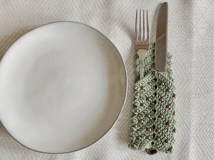 Cutlery Holder Christmas Tree, Cutlery Pouch Tree, Holiday Table Decoration