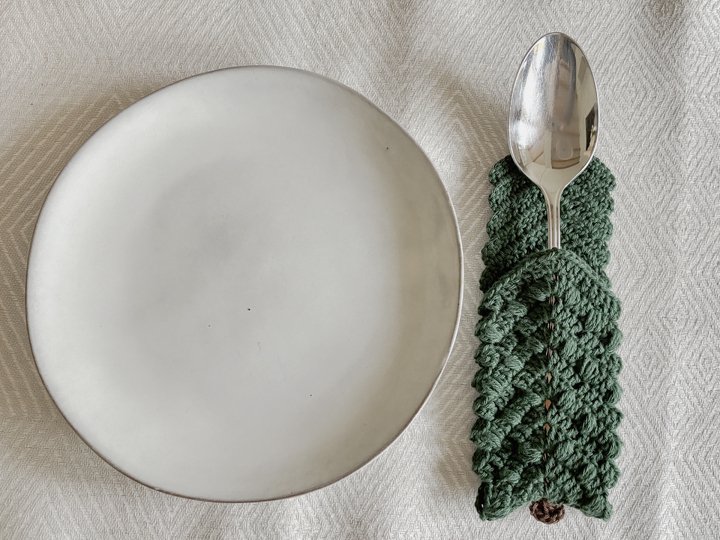 Cutlery Holder Christmas Tree, Cutlery Pouch Tree, Holiday Table Decoration