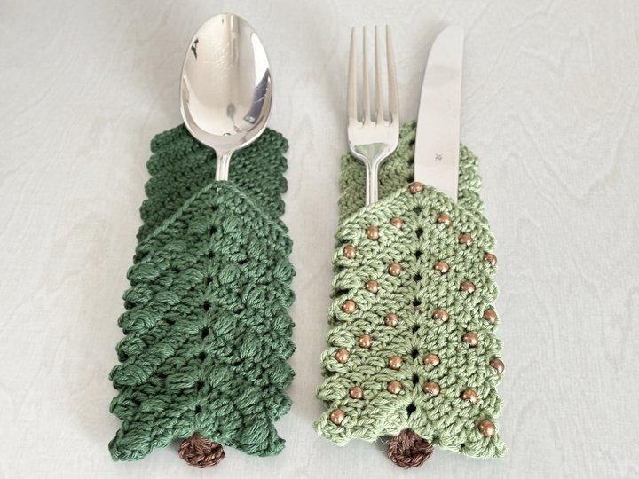Cutlery Holder Christmas Tree, Cutlery Pouch Tree, Holiday Table Decoration