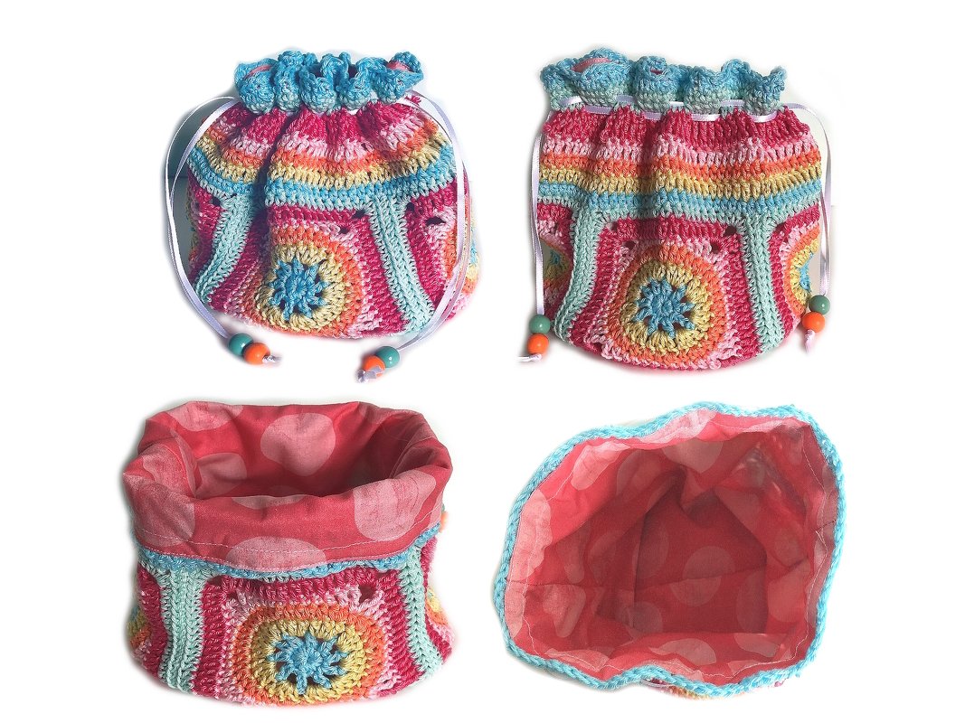 Crochet Pattern Little Pouch, Treasure Bag, Granny Square Bag, Tutorial PDF - Image 2