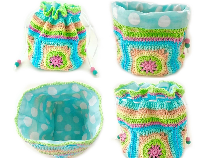 Crochet Pattern Little Pouch, Treasure Bag, Granny Square Bag