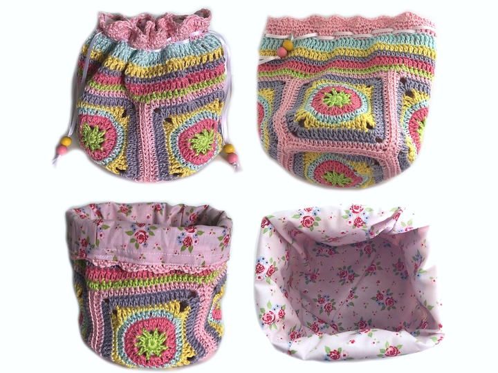 Crochet Pattern Little Pouch, Treasure Bag, Granny Square Bag
