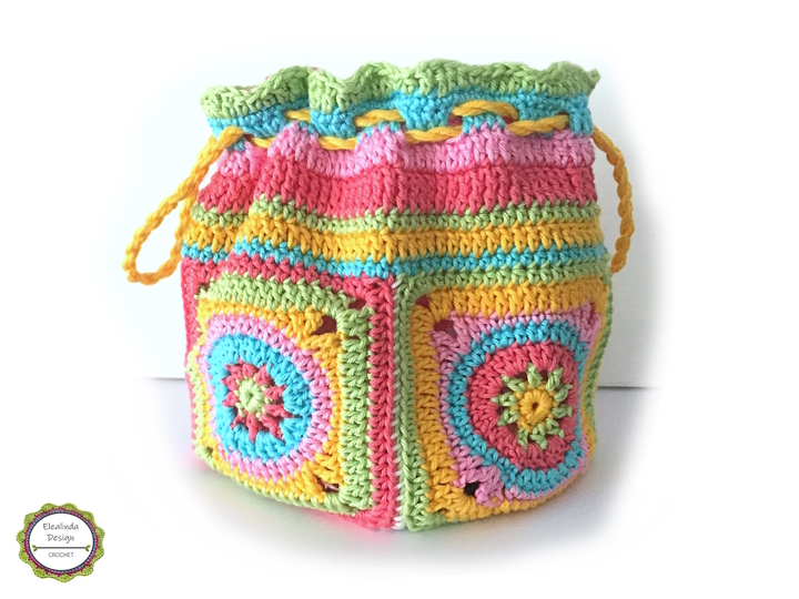 Crochet Pattern Little Pouch, Treasure Bag, Granny Square Bag