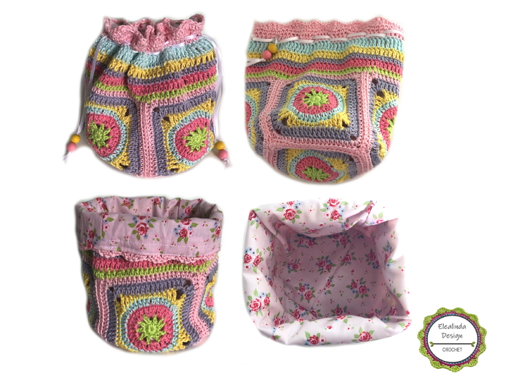 Crochet Pattern Little Pouch, Treasure Bag, Granny Square Bag