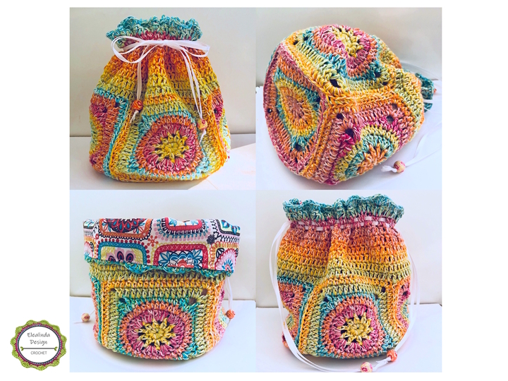 Crochet Pattern Little Pouch, Treasure Bag, Granny Square Bag