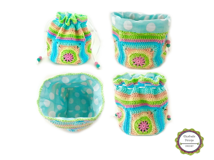 Crochet Pattern Little Pouch, Treasure Bag, Granny Square Bag