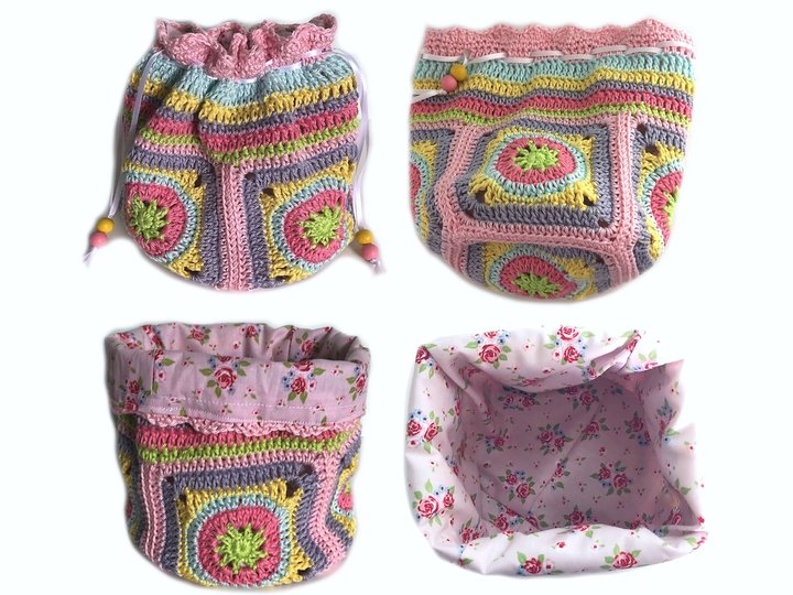Häkelanleitung Schatzbeutel Häkelbeutel, kleine Granny-Square-Tasche