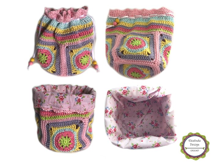 Häkelanleitung Schatzbeutel Häkelbeutel, kleine Granny-Square-Tasche