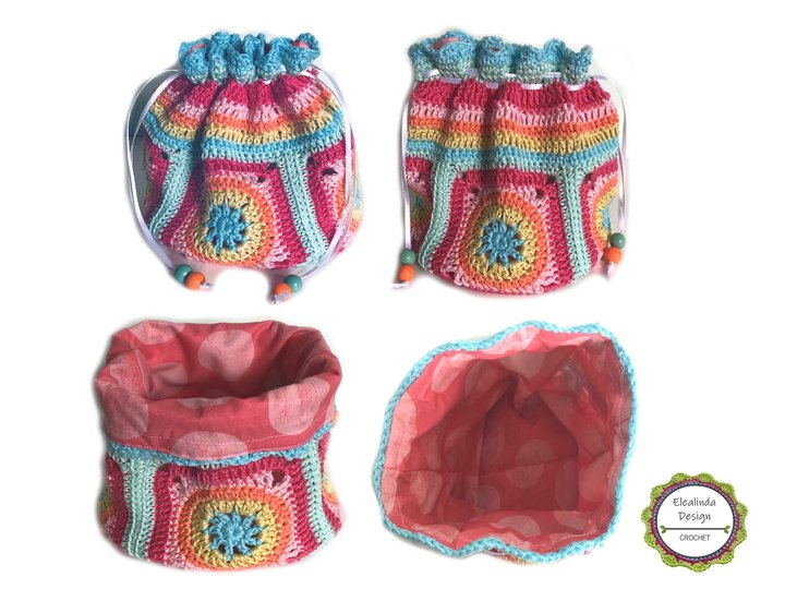 Häkelanleitung Schatzbeutel Häkelbeutel, kleine Granny-Square-Tasche